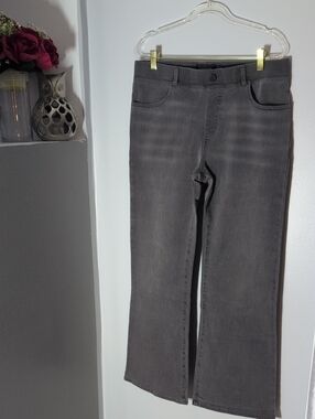 Betabrand Women's Gray Flare Stretch Jeans